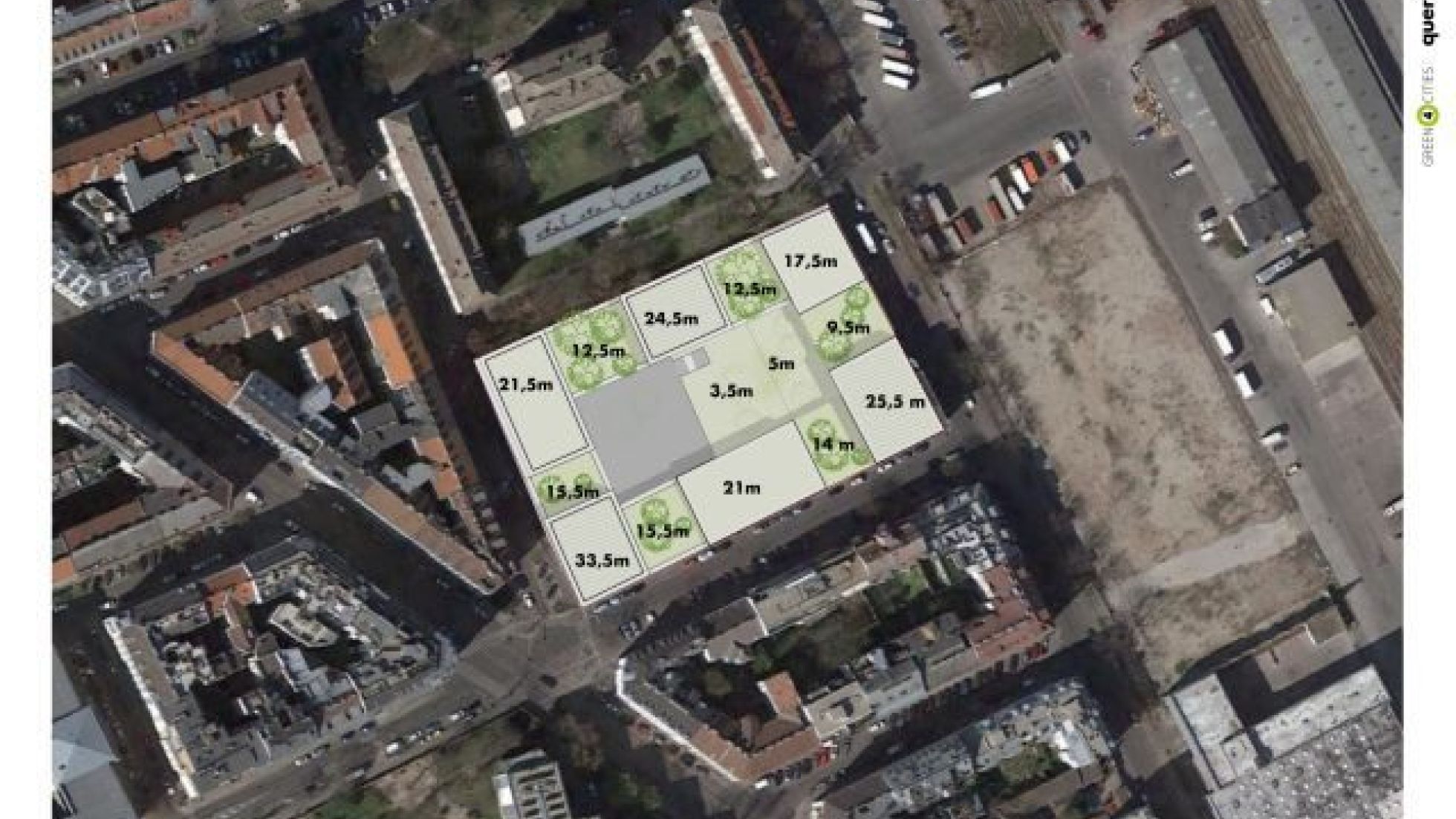 Stadtplanausschnitt zeigt Grünflächen