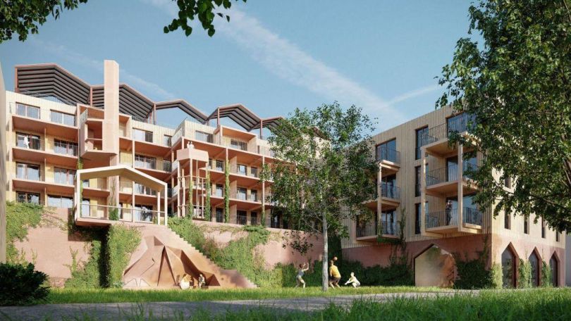 Moderner Wohnraum mit Loggien und Grünräumen