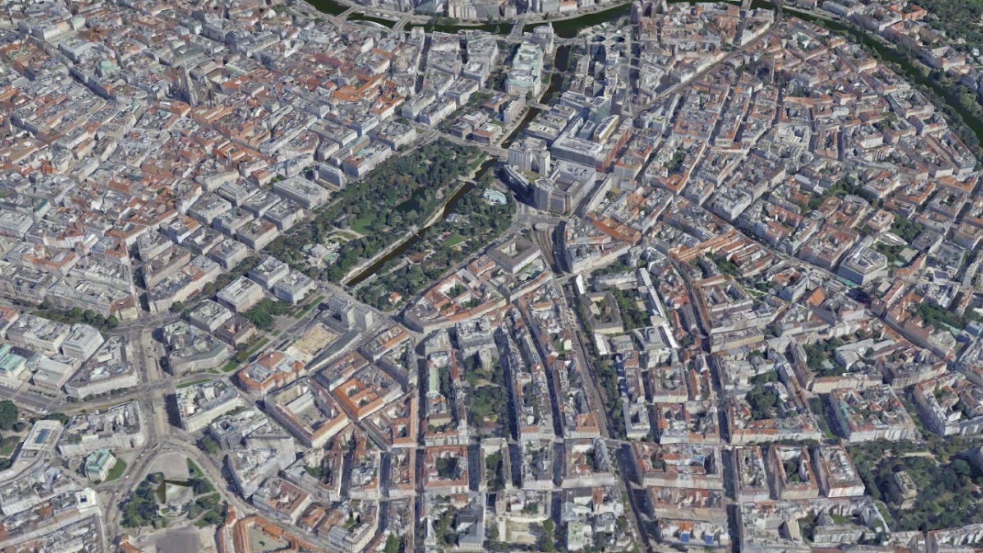 copyright: Stadt Wien/Geodaten3D Schrägluftbild über dem Gebiet Am Heumarkt