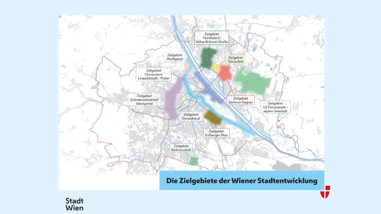 Karte mit eingezeichneten Zielgebieten
