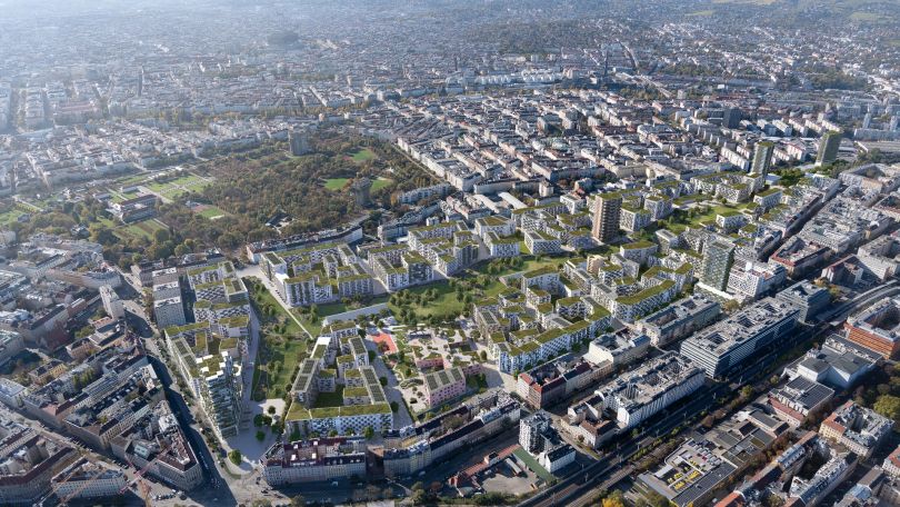 copyright: ÖBB / januousekhavlicek.cz Luftbild auf das Stadtentwicklungsgebiet Nordwestbahnhof