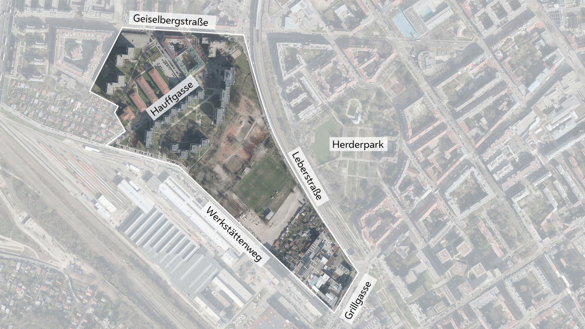 Stadtplan mit Gebietseingrenzung