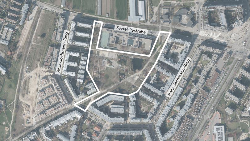 copyright: Stadt Wien/ViennaGIS Luftbild mit Gebietsabgrenzung