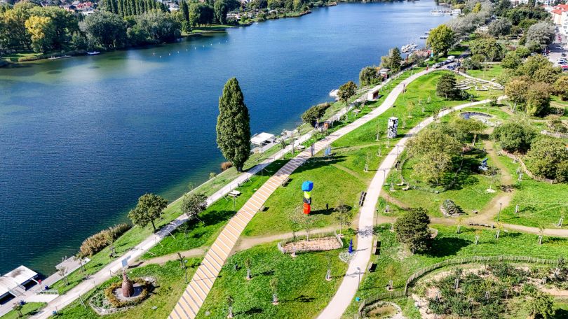 Park an der Donau, Ansicht von oben