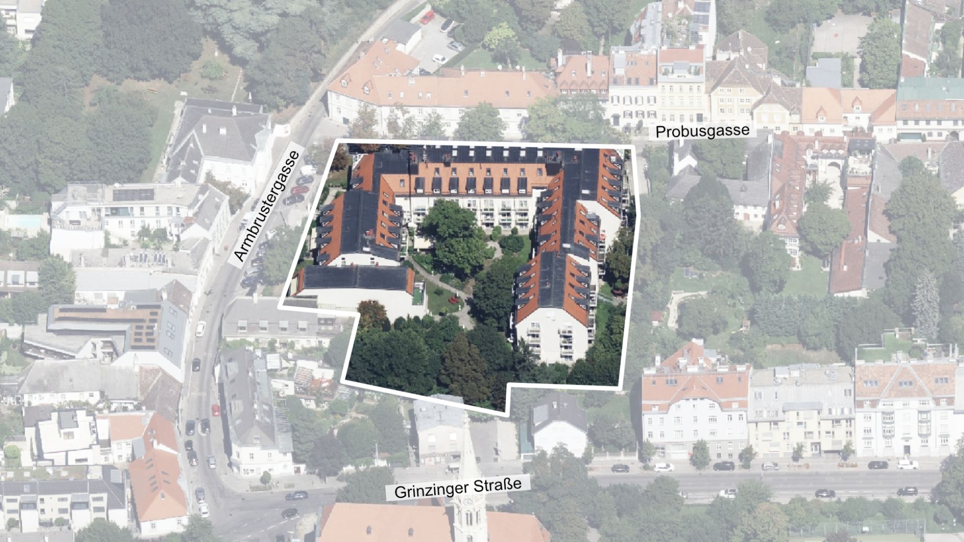 copyright: Stadt Wien/Stadtplan3D Schrägluftbild mit Gebietsabgrenzung