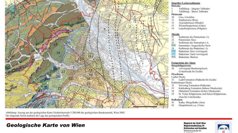 Geologische Karte Wiens