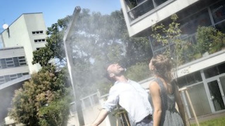 Die neuen Sprühregenlanzen von Wiener Wasser bieten Erfrischung an heißen Sommertagen