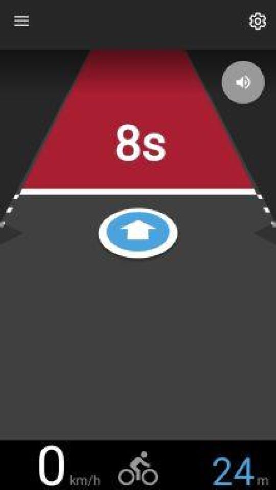 Visualisierung zeigt Fahrbahn mit Pfeil und danach folgend eine rote Fläche