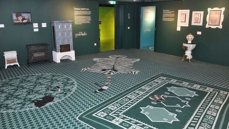 copyright: MA 34 - Bau- und Gebäudemanagement Grüner Seminarraum mit Öfen und Teppichen