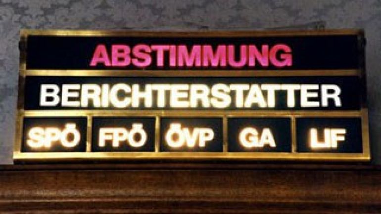 Anzeigentafel im kleinen Wappensaal