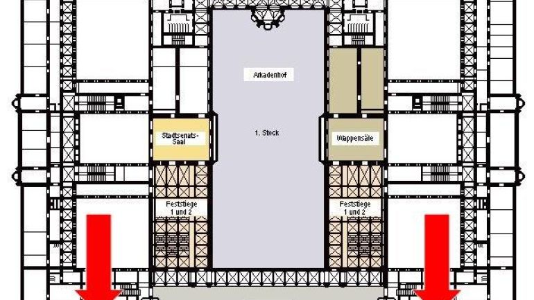 copyright: media wien Grundriss des Wiener Rathauses