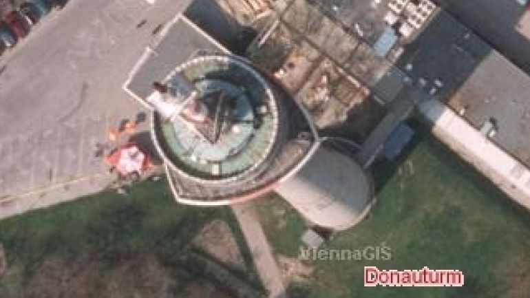 Ausschnitt aus der Stadtplansuche, hier der Donauturm