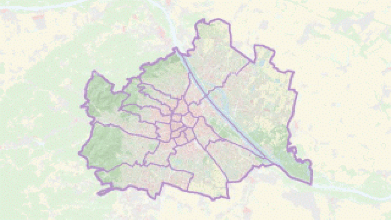 copyright: Stadt Wien Stadtkartenausschnitt mit Bezirksgrenzen