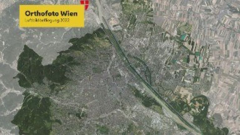 Satellitenbildähnliche Übersicht von Wien