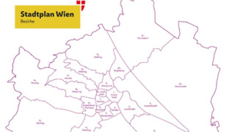 copyright: Stadtvermessung Wien Wienübersicht mit Bezirksgrenzen
