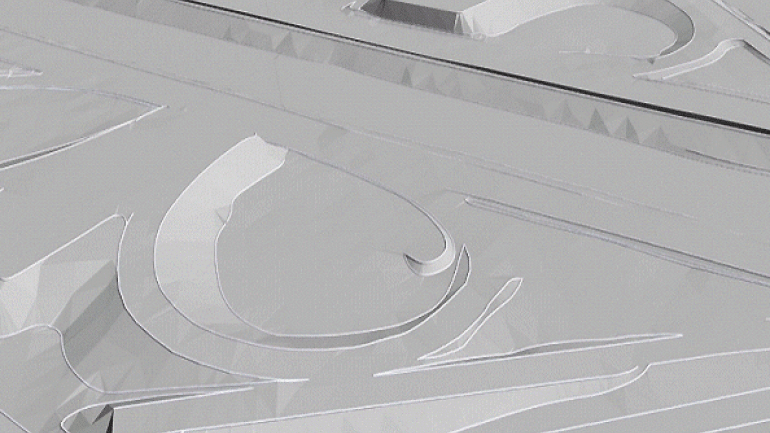 copyright: Stadtvermessung Wien Perspektivansicht des geschummerten Geländemodells im Bereich Autobahnknoten Prater