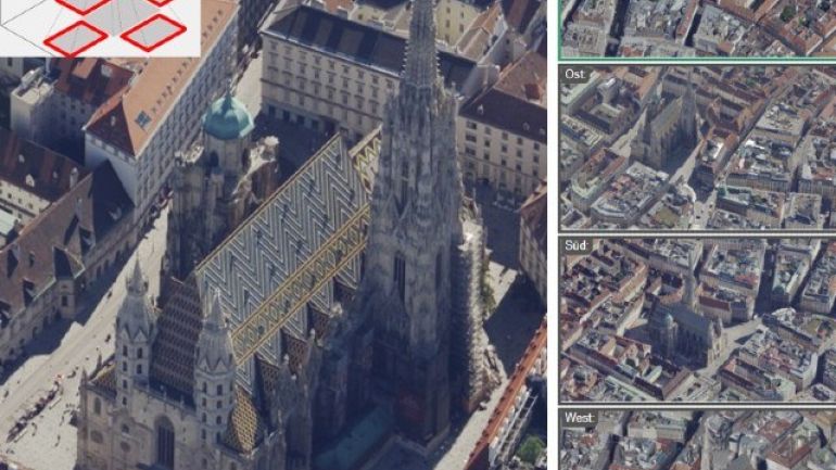 copyright: Stadtvermessung Wien Stephansdom von schräg oben