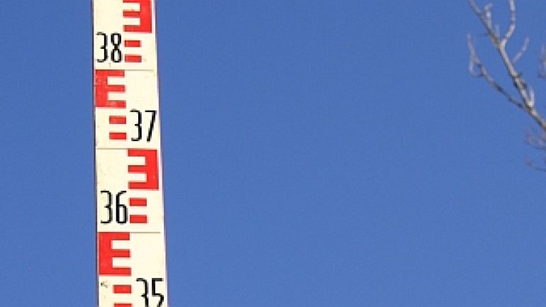 copyright: frischesgras Detailansicht einer Vermessungslatte