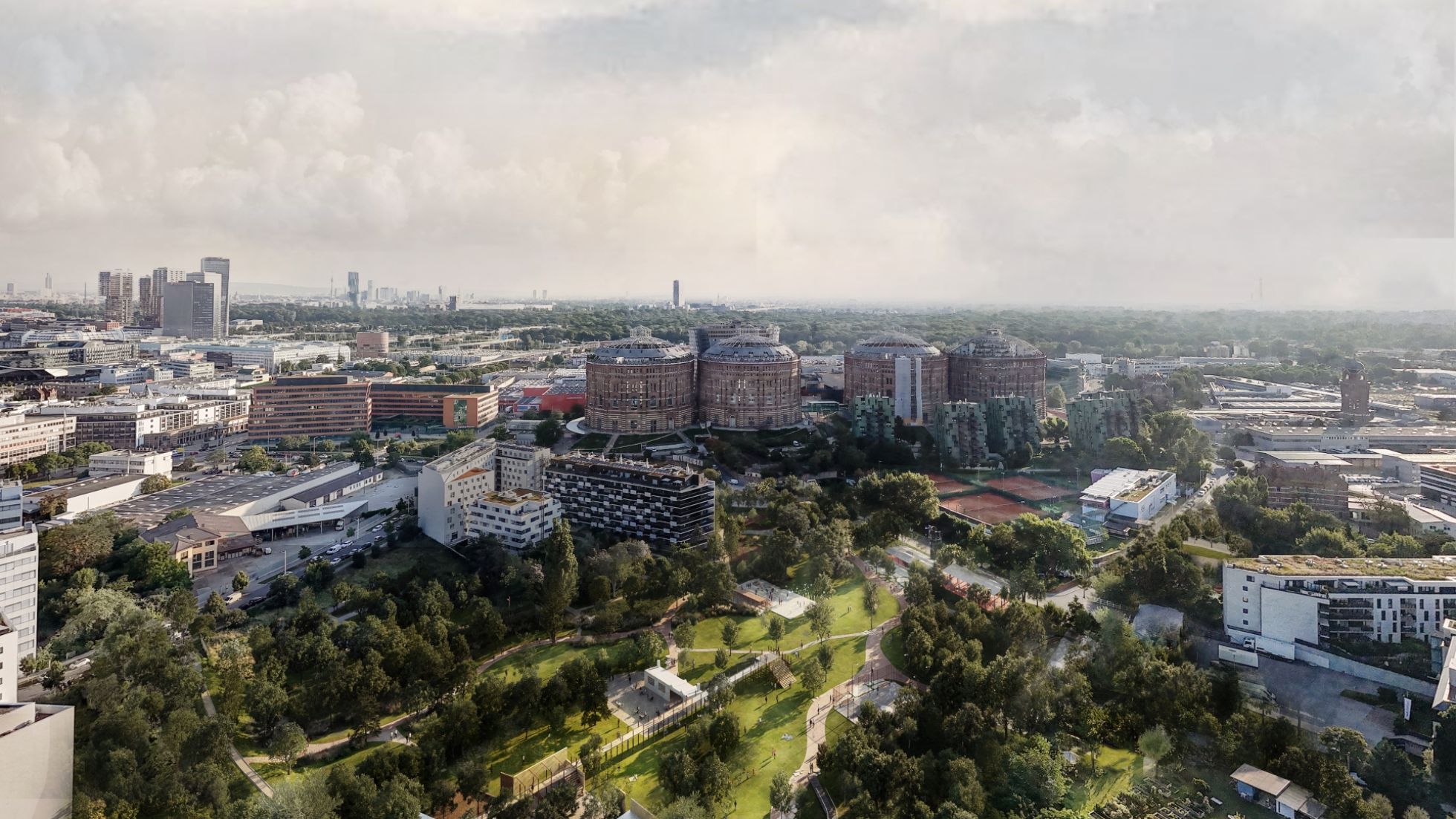 Visualisierung zur Parkanlage Gasometervorfeld