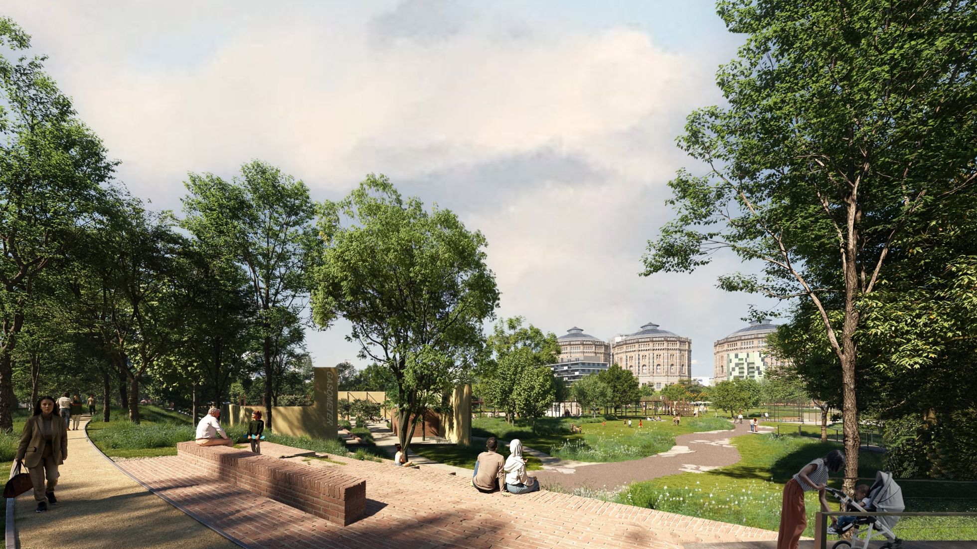 Visualisierung zur Parkanlage Gasometervorfeld