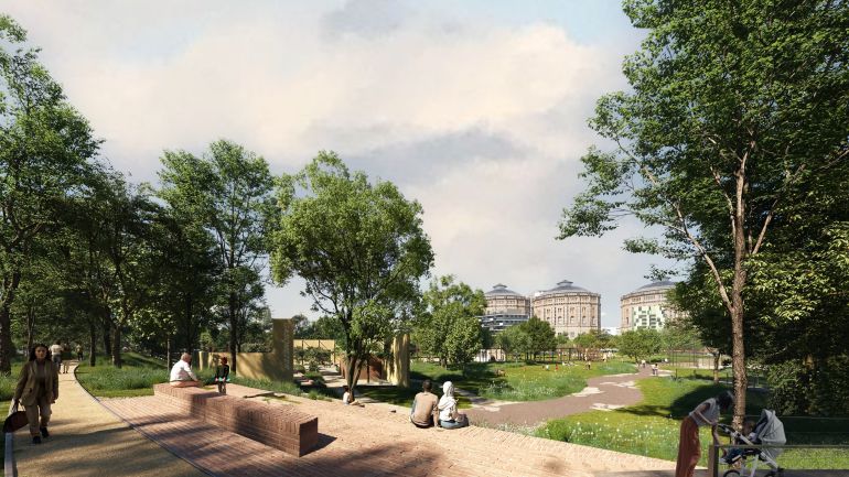 Visualisierung zur Parkanlage Gasometervorfeld