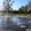 Water fountains, meadow behind them