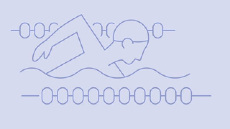 Zeichnung einer schwimmenden Person