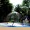 Wasserspielgarten mit Palmendusche