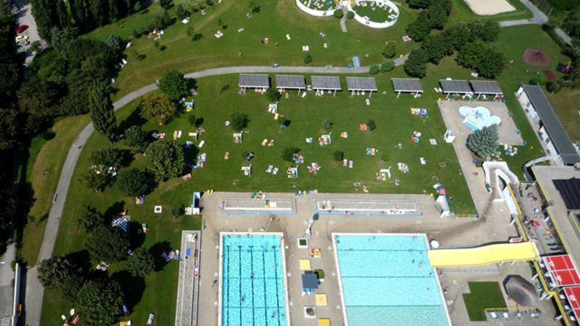 Luftbild des Hietzinger Bades