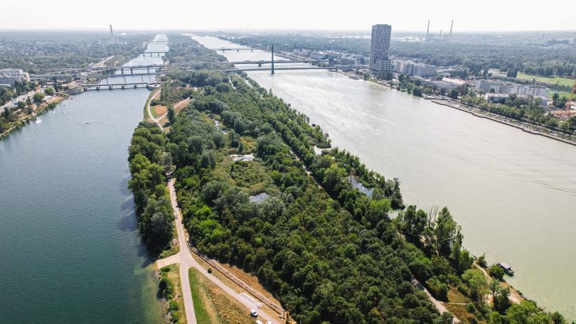 copyright: Enjoythesoup Luftaufnahme der Donauinsel