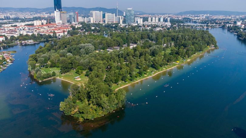 Luftaufnahme der Alten Donau