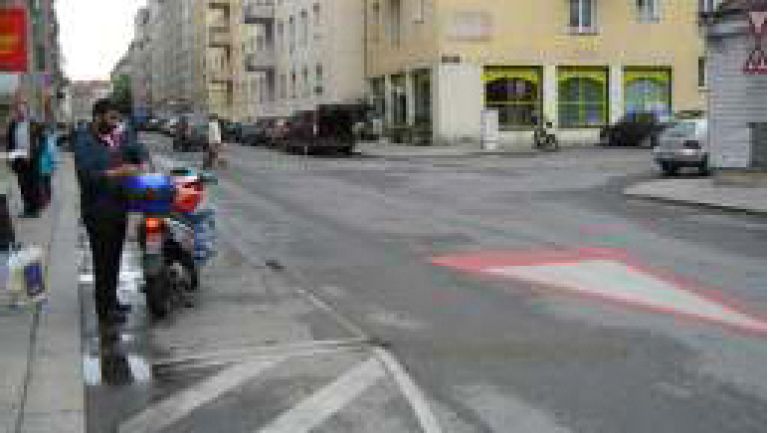 Kreuzungsbereich Leonhardgasse - Baumgasse - Schimmelgasse