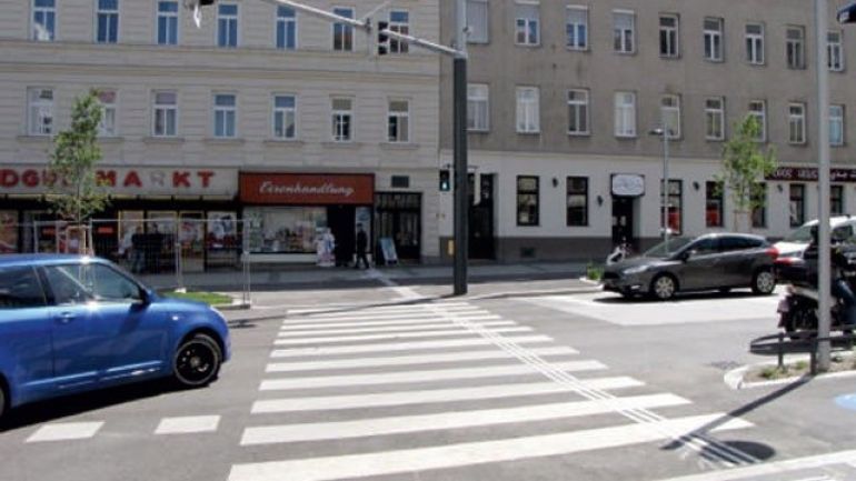 copyright: MA 46/Gabriele Steinbach Kreuzungsbereich Favoritenstraße - Troststraße