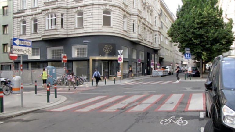 Kreuzungsbereich Liniengasse - Stumpergasse