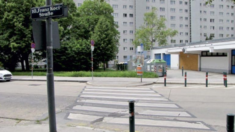 Kreuzungsbereich Franz-Koci-Straße - Adolf-Unger-Gasse