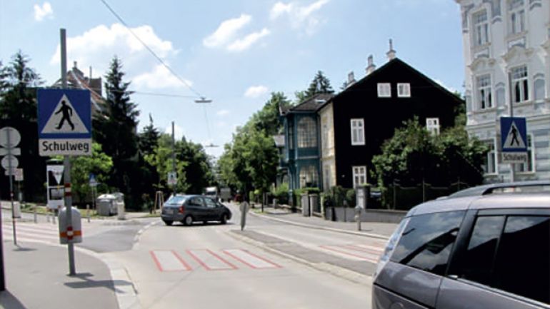 copyright: MA 46/Gabriele Steinbach Kreuzungsbereich Hüttelbergstraße - Freyenthurmgasse