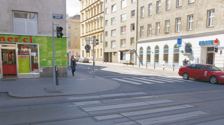 copyright: AUVA Kreuzungsbereich Quellenstraße – Neilreichgasse