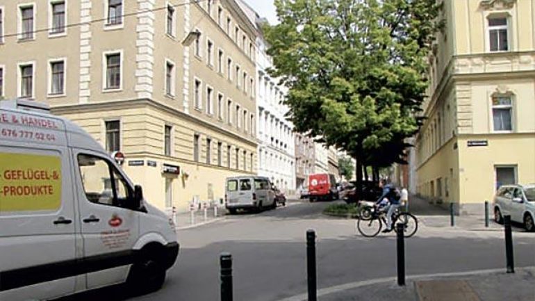 copyright: MA 46/Gabriele Steinbach Kreuzungsbereich Märzstraße - Beckmanngasse