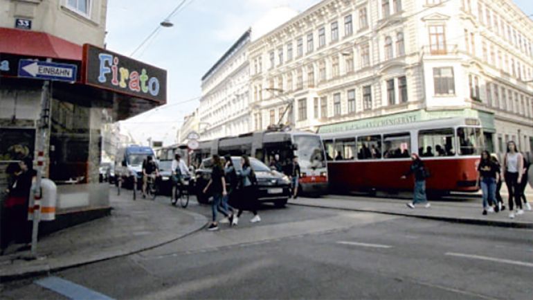 Kreuzungsbereich Kranzgasse - Mariahilfer Straße