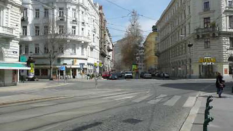 Kreuzungsbereich Berggasse - Porzellangasse
