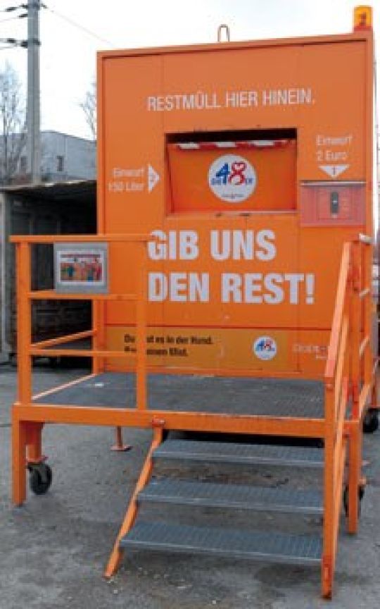 Restmüllschleuse auf einem Mistplatz