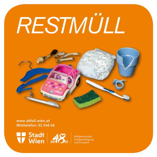 copyright: MA 48/UNIQUE Aufkleber Restmuell