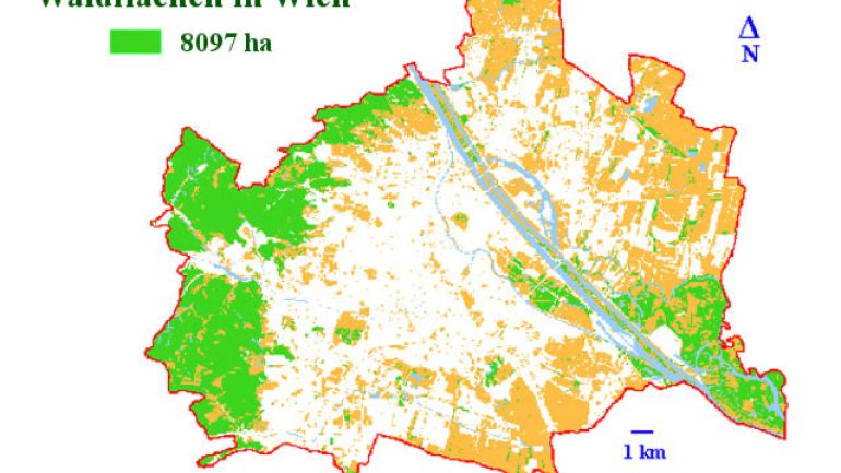 Waldflächen in Wien in Hektar