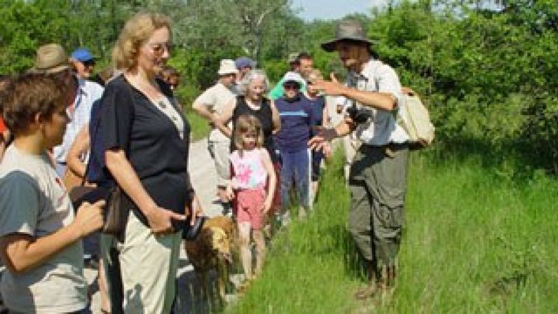 Eine Gruppenführung in der Lobau