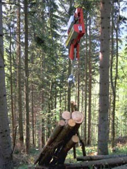Holzbringung mit dem Seilkran