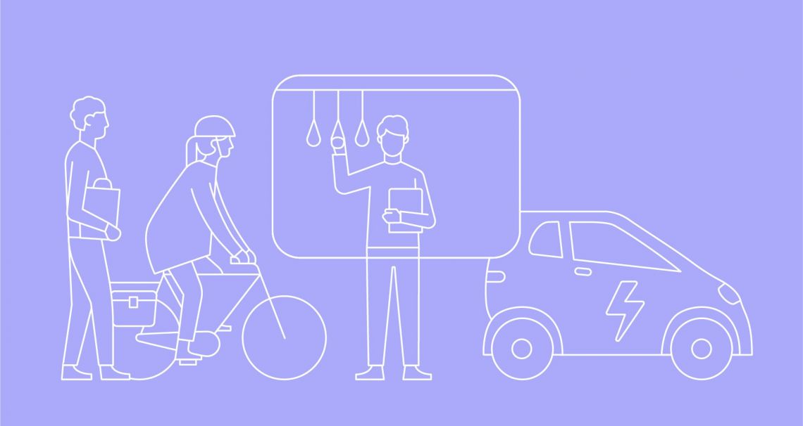 Illustration zum Thema klimafreundliche Mobilität