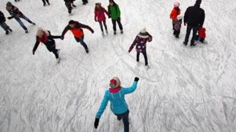People at an ice rink
