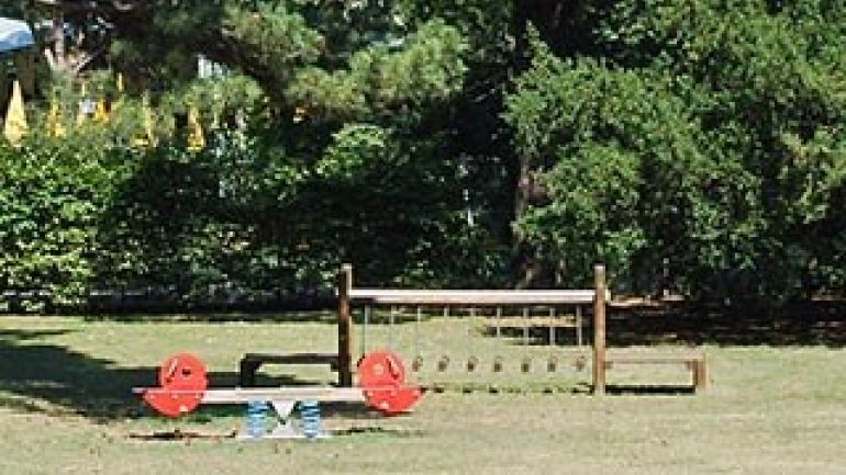 Blick in die Jugendsportanlage im Schweizer Garten