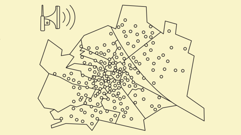 Illustration der Sirenenstandorte in Wien