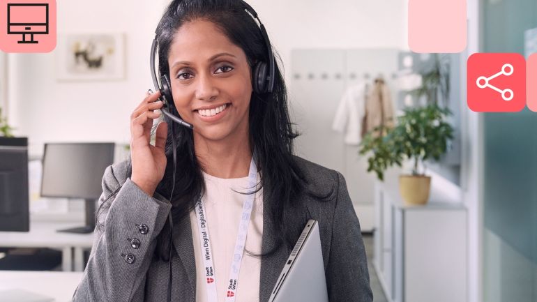 copyright: Stadt Wien Frau mit Headset